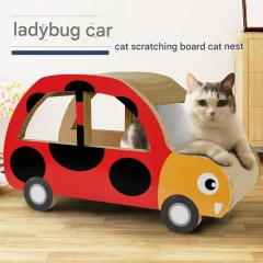 ICLE-Custom New Style Little Scarab Bus Cat Scratching Board Cat Climbing Frame Corrugated Paper Nest Cat Toy Claw Board