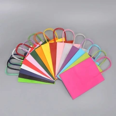 Classic Kraft Paper Gift Candy Bag Colored Hand-Held Paper Bags Wedding Party Decoration Colorful Shopping Food Bread Handbag