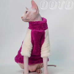 Winter Warm Fluffy Clothes for Hairless Cats Sphynx Abyssinian Devon Rex Cornish Rex