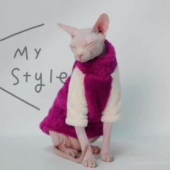 Winter Warm Fluffy Clothes for Hairless Cats Sphynx Abyssinian Devon Rex Cornish Rex