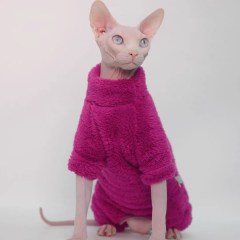 Winter Warm Fluffy Clothes for Hairless Cats Sphynx Abyssinian Devon Rex Cornish Rex