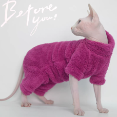 Winter Warm Fluffy Clothes for Hairless Cats Sphynx Abyssinian Devon Rex Cornish Rex