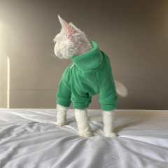 Fleece Coat for Sphynx Cat Warm Sweatshirt 4-legged Jumpsuit for Kittens