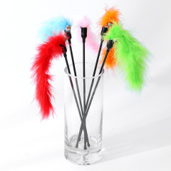 Cat Toys Kitten Interactive Stick Funny Cat Feather Stick Toy