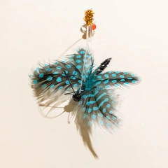 3pcs Dot Feather Change Heads Cat Teaser Stick Pet Toy Supplies