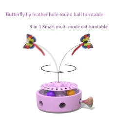 Wholesale 3-in-1 Luxury Smart Cat Toy Interactive Pet Movement with Randomly Moving Butterfly Ambush Box Simple Style