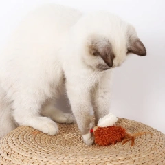 Hot Sale Pet Interactive Electronic Plush Cat Toy Automatic Chirping Bird Song Cat Toy with Feather Tail
