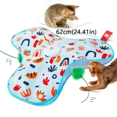 Smart Hide and Seek Cat Toy Electric Thermal Sensing Cat Catch Cover Real Mouse Squeaky Touch Activated Feather Teaser Wand