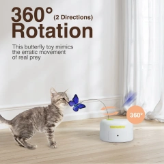AFP Interactive Motion Activated Flash Butterfly Cat Teaser Toy Smart Electric Automatic Flutter Rotating Playing Toy for Indoor