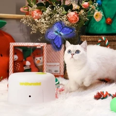 AFP Interactive Motion Activated Flash Butterfly Cat Teaser Toy Smart Electric Automatic Flutter Rotating Playing Toy for Indoor