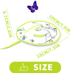 AFP Interactive 3 in 1 Smart Automatic Cat Fluttering Butterfly Moving Teaser Toy Motion Activated Hide and Seek Cat Wand Toy