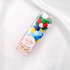 New DIY Plush Ball Cat Toy with Rainbow Bell Fashionable & Simple Design Silent Pet Supplies Cat Toy