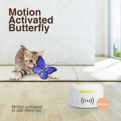 AFP Interactive Motion Activated Flash Butterfly Cat Teaser Toy Smart Electric Automatic Flutter Rotating Playing Toy for Indoor