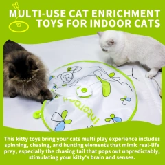 AFP Interactive 3 in 1 Smart Automatic Cat Fluttering Butterfly Moving Teaser Toy Motion Activated Hide and Seek Cat Wand Toy