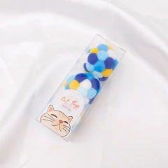 New DIY Plush Ball Cat Toy with Rainbow Bell Fashionable & Simple Design Silent Pet Supplies Cat Toy