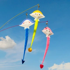 Cute Devil Fish Shape Stainless Steel Feather Fashion Cat Teaser Set Plush Caterpillar Interaction Chewing Toy Wholesale