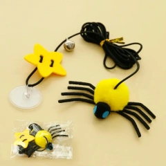Cat Pet Toy Hanging Door To Relieve Depression Swinging Hanging Elastic Rope Feather Playing Stick Bell Spider Gatos Для Кошек