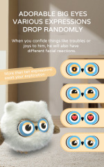 AI Smart PP Cotton Plush Bean Bag Voice Dialogue Gugu Owl Double Eyes Emotion for WIFI Interactive Companion Robot