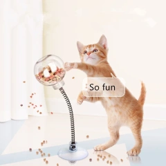1pc Spring Cat Food Leakage Ball, Swing Self Entertainment Cat Treat Dispensing Ball Pet Puzzle Slow Feeder