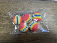 Colorful Pet Rainbow Foam Fetch Balls Training Interactive cat Funny Toy
