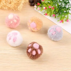 Handcrafted Felt Paw Ball cat Toy Made of Wool