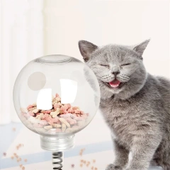 1pc Spring Cat Food Leakage Ball, Swing Self Entertainment Cat Treat Dispensing Ball Pet Puzzle Slow Feeder