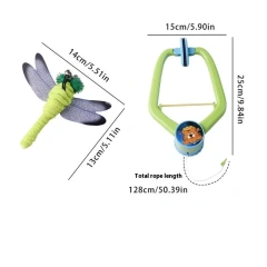 【E】Interactive Hanging Cat Toy for Door, Self-Play Teaser with Swinging Feathers & Replaceable Prey Attachments