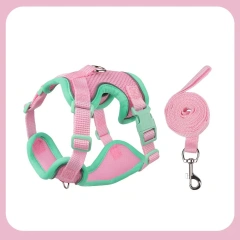 cat Chest Harness and Leash, Anti-Escape Adjustable Soft mesh cat Leash and Chest Harness Set for All Types of Cats