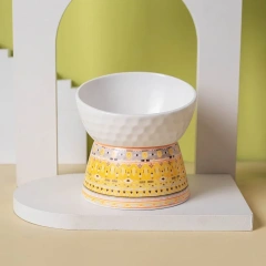 Tilted Elevated Cat Bowl Ceramic Cat Dog Bowl Dish Anti Vomiting Pet Food Water Feeder Raised Dog Bowl Pet Accessories