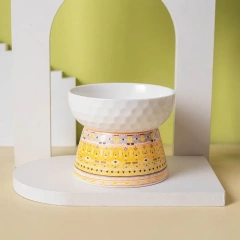 Tilted Elevated Cat Bowl Ceramic Cat Dog Bowl Dish Anti Vomiting Pet Food Water Feeder Raised Dog Bowl Pet Accessories
