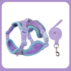 cat Chest Harness and Leash, Anti-Escape Adjustable Soft mesh cat Leash and Chest Harness Set for All Types of Cats