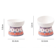 Tilted Elevated Cat Bowl Ceramic Cat Dog Bowl Dish Anti Vomiting Pet Food Water Feeder Raised Dog Bowl Pet Accessories
