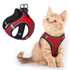 HIPHOPPET Custom Logo Animal Harnesses Adjustable Reflective Leash Breathable Durable Nylon Harness Vest Walking Pet Chest Strap