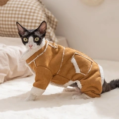 Winter Clothes for Devon Rex Cat Warm Soft Shirt, Cozy Kitten Sweater Outfit, Cute Warm Clothes for Hairless Cat Sphynx