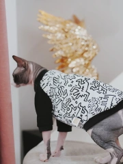 Cat Clothing Cotton Coat Elestic for Male Cat Spring Summer Sweatshirt For Kittens Soft T-shirt for Devon Rex