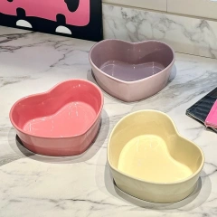 Creative Minimalist Love Cream Macaron Bowls Home Dessert Salad Bowl Cute Ceramic Rice Bowl Dessert Underglaze Color Rice Bowls