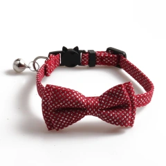 Hot Selling New Point Design Adjustable Collar Cute Kitten Face Shape Button with Bell Pet Collar