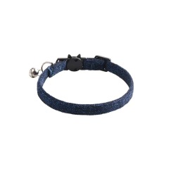 Adjustable Collar Cute Kitten Face Shape Button with Bell Pet Collar