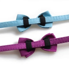 Wholesale Custom Pet Cat Collar Luxury Plain Small Puppy Breakaway Pet Cat Collar Bow Tie Pet Cat Collar With Bell