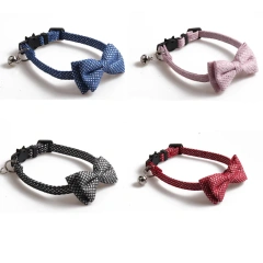Hot Selling New Point Design Adjustable Collar Cute Kitten Face Shape Button with Bell Pet Collar