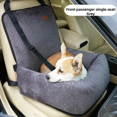 Medium to Large Dog Travel Car Seat Cotton Elevated Dog Bed Bucket Seat with Solid Pattern for Pet Owners