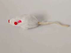 Rabbit fur mouse, fabric-eyed cat toy
