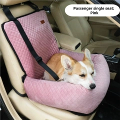 Medium to Large Dog Travel Car Seat Cotton Elevated Dog Bed Bucket Seat with Solid Pattern for Pet Owners