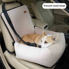 Medium to Large Dog Travel Car Seat Cotton Elevated Dog Bed Bucket Seat with Solid Pattern for Pet Owners