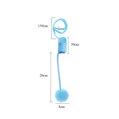 Cat toys new colored spring teasing cat ball cat self-exciting and biting suction cup hanging door rabbit hair ball