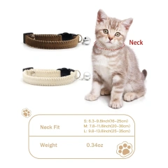 Furry Breakaway Cat Collar with Bell, Adjustable Kitten Collar, Suitable for All Types of Cats and Small Dogs