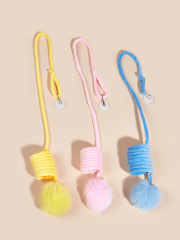 Cat toys new colored spring teasing cat ball cat self-exciting and biting suction cup hanging door rabbit hair ball