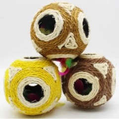 Cat Toys Sisal Ball Interactive Cat Toy Feather Catch Ball Toys for Cats Teeth Chew Proof Pet Toy with Feather Bell Pet Products
