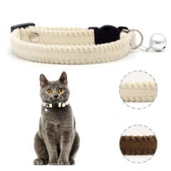 Furry Breakaway Cat Collar with Bell, Adjustable Kitten Collar, Suitable for All Types of Cats and Small Dogs