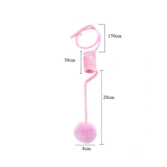 Cat toys new colored spring teasing cat ball cat self-exciting and biting suction cup hanging door rabbit hair ball